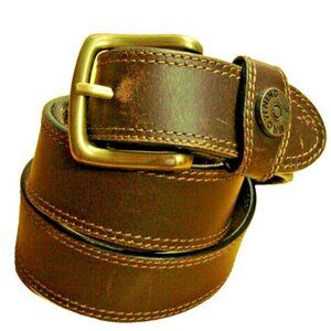 Genuine Leather BROWNING Mens Belt Dark Brown Size 40 #BBE101008 Brass Buckle